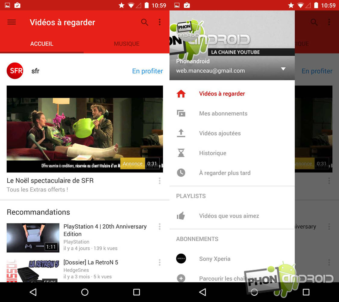YouTube 6.0 Material Design téléchargez la nouvelle version