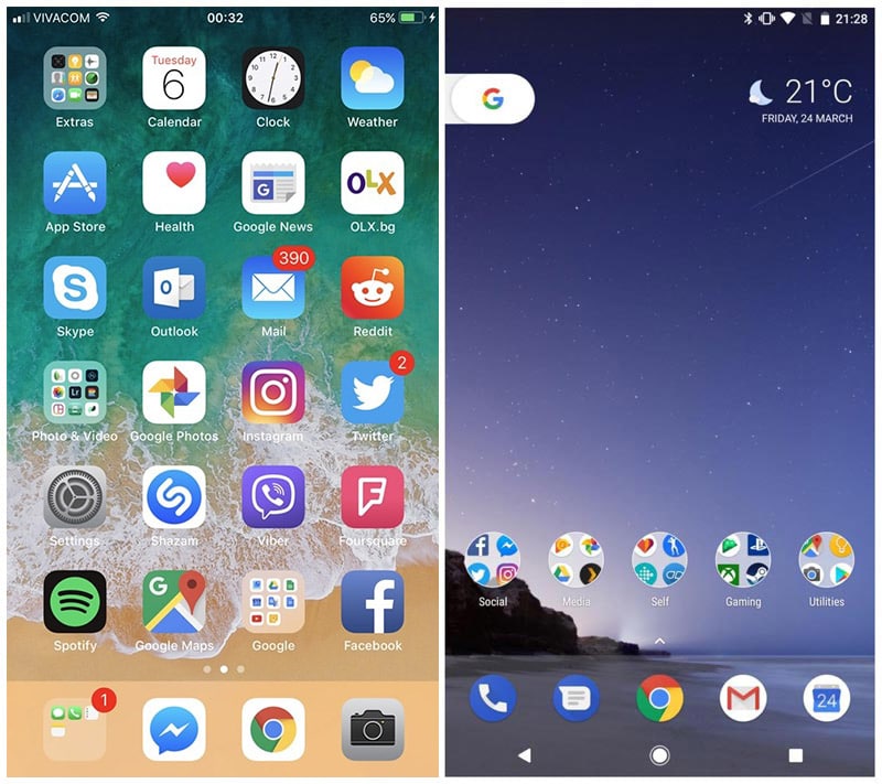 iOS 11 VS Android O comparatif en images des 2 systèmes d'Apple et Google