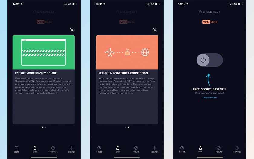 Speedtest l'application de test de débit se met à jour avec un VPN