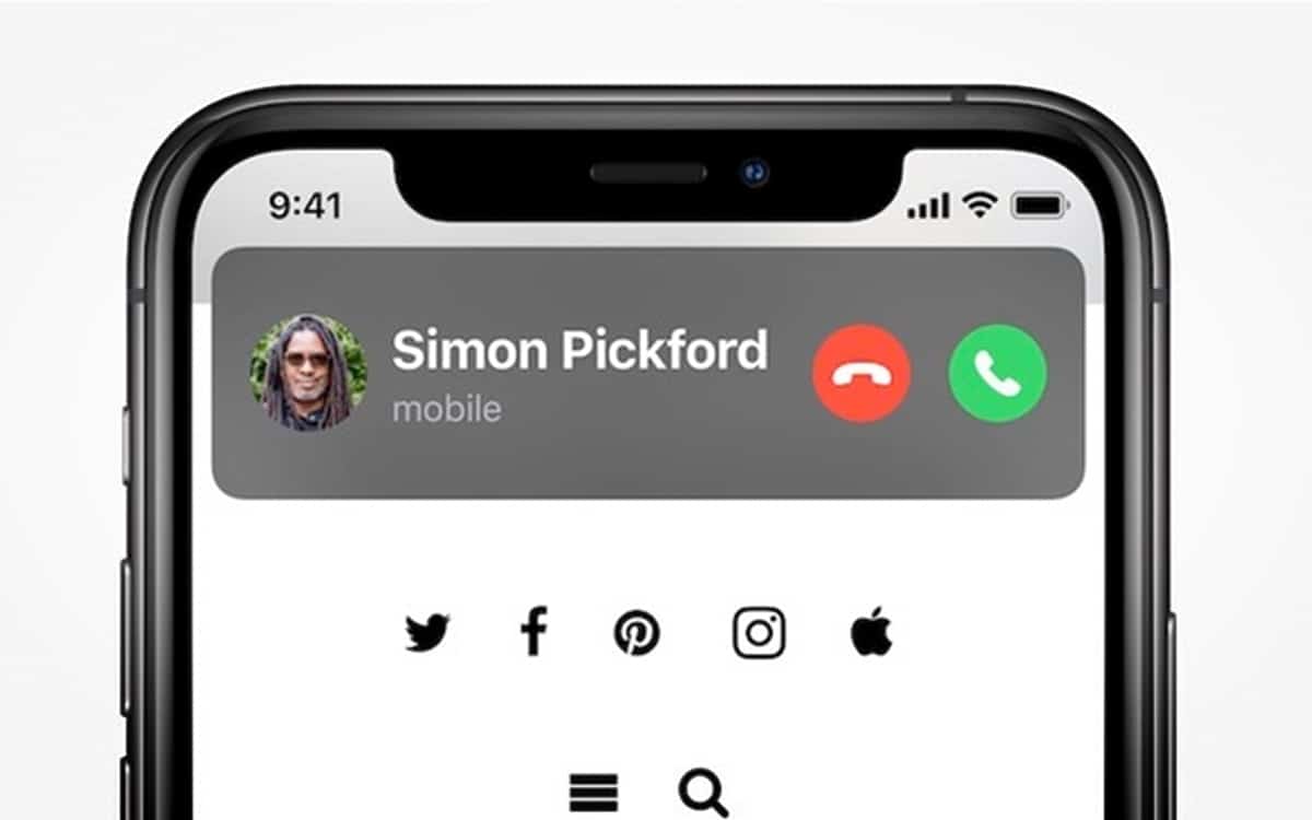iPhone iOS 14 affiche une notification lorsqu'on vous appelle, Apple