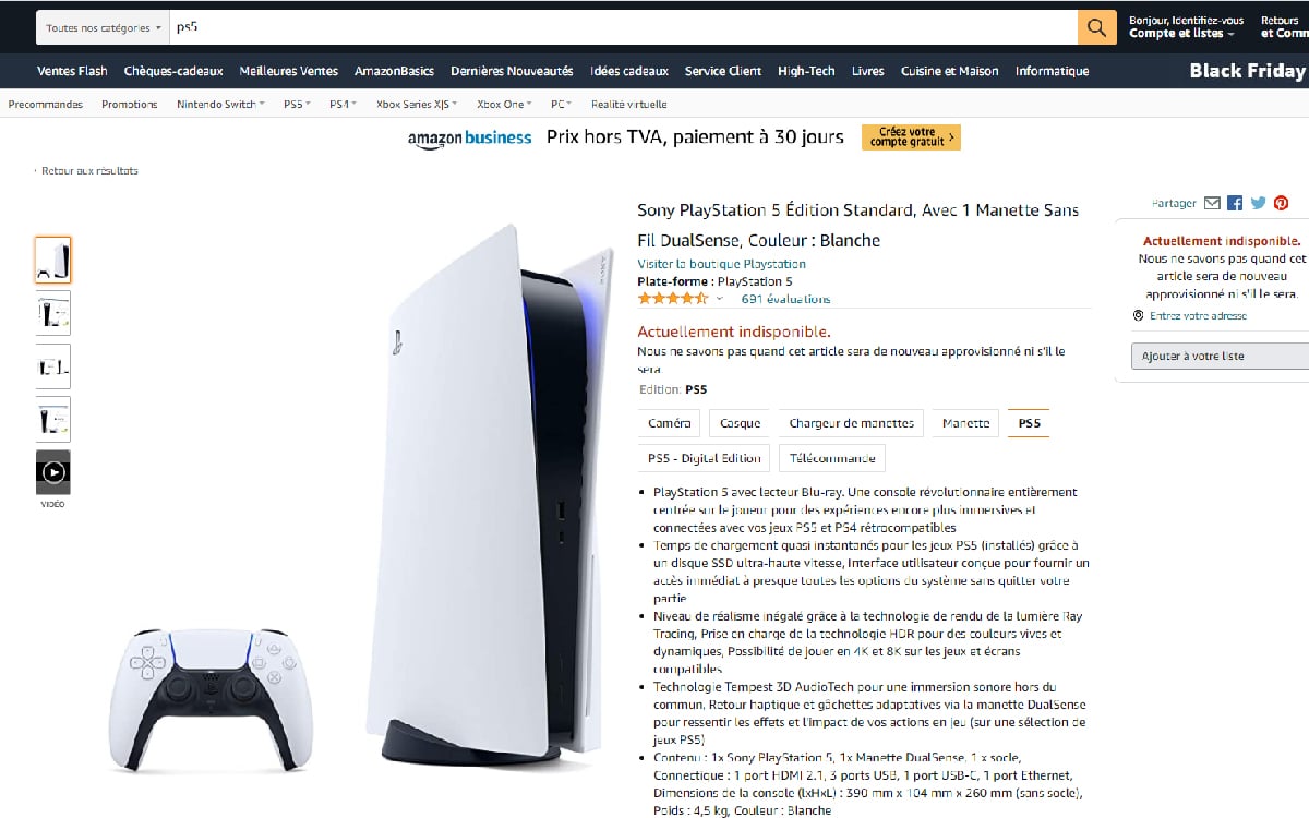 PS5 Amazon UK promet de rembourser les clients arnaqués