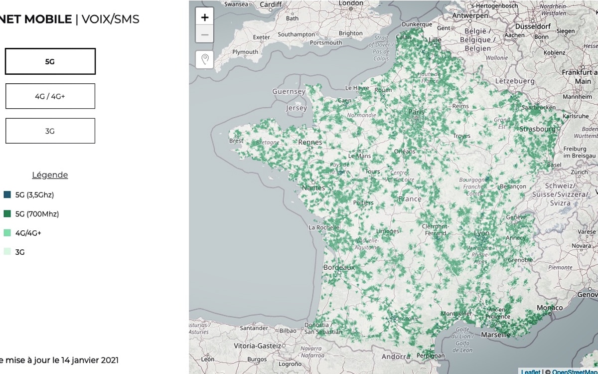 5G voici la carte des villes et communes couvertes par Orange, SFR