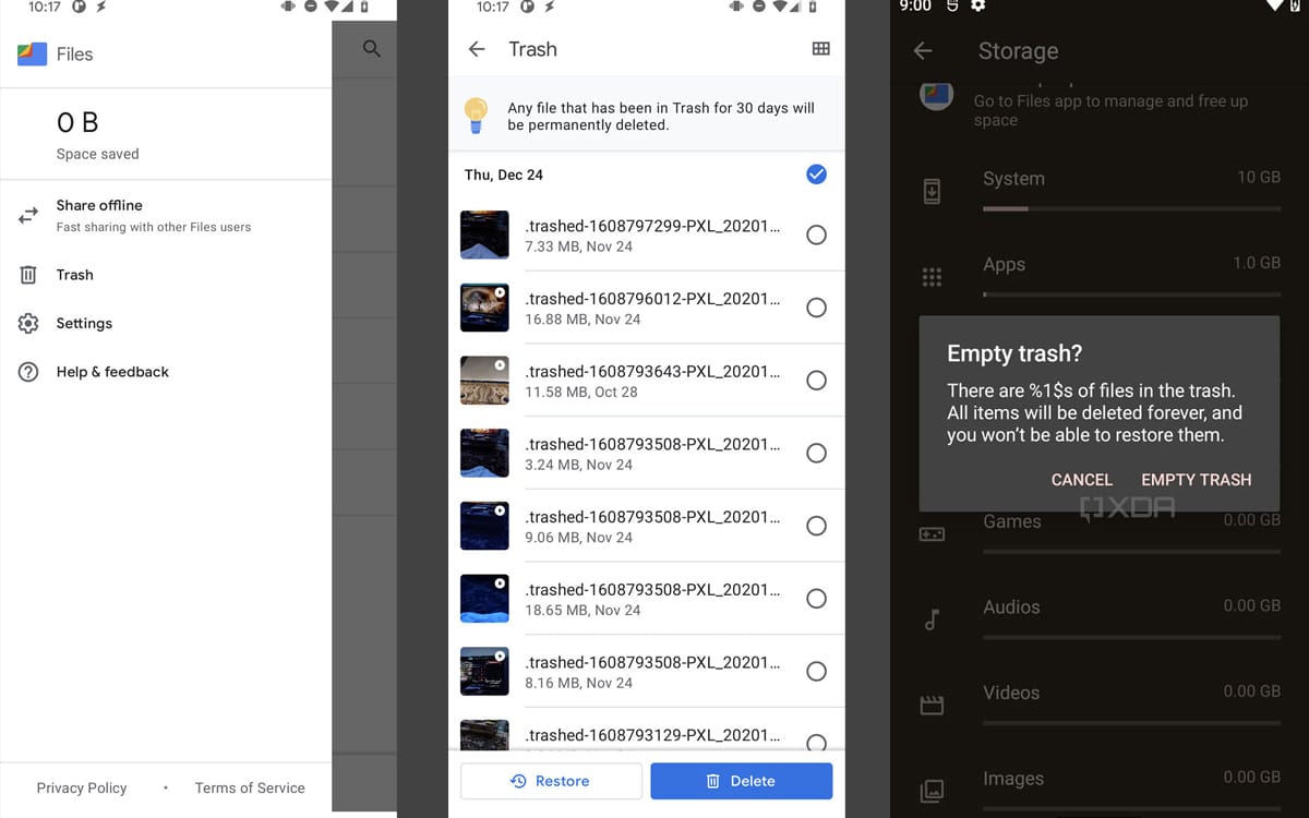 Android 12 Google va ajouter une corbeille comme sur