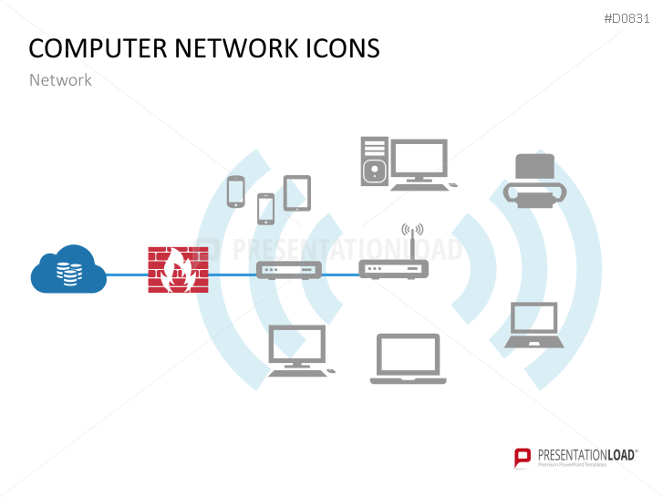 Computer Network Icons PowerPoint Templates PresentationLoad