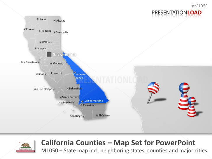 California Map Background Picture For Presentation PowerPoint Map California Counties (USA) PresentationLoad