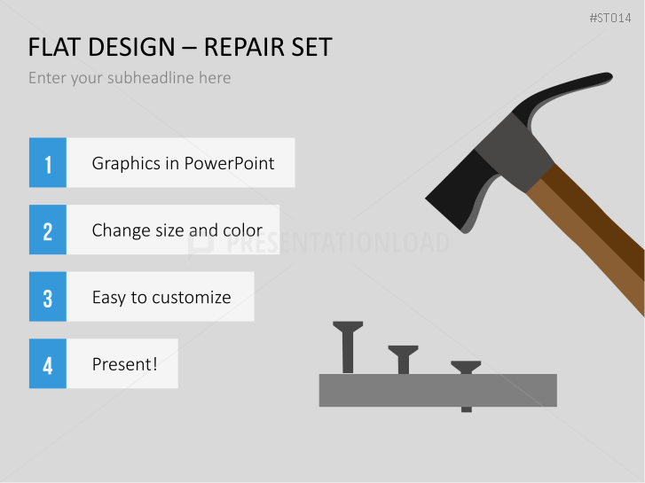 Flat Design Tools PowerPoint Templates PresentationLoad