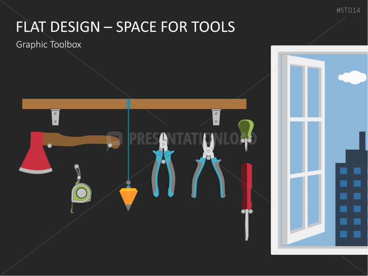 Flat Design Tools PowerPoint Templates PresentationLoad