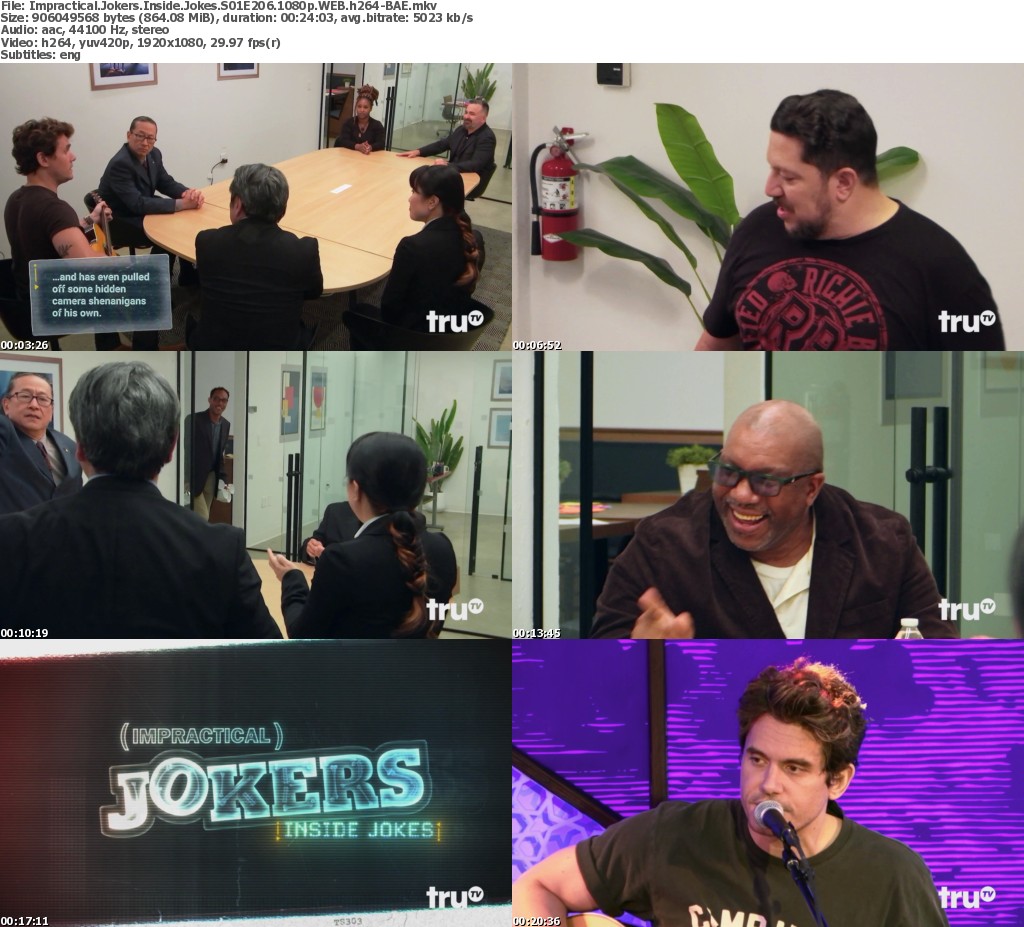 Impractical Jokers Inside Jokes S01E206 John Mayer 720p WEB h264BAE