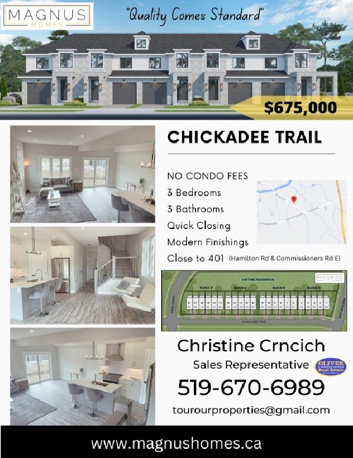 Townhomes with NO Condo fees (You own it) in Old Victoria London in