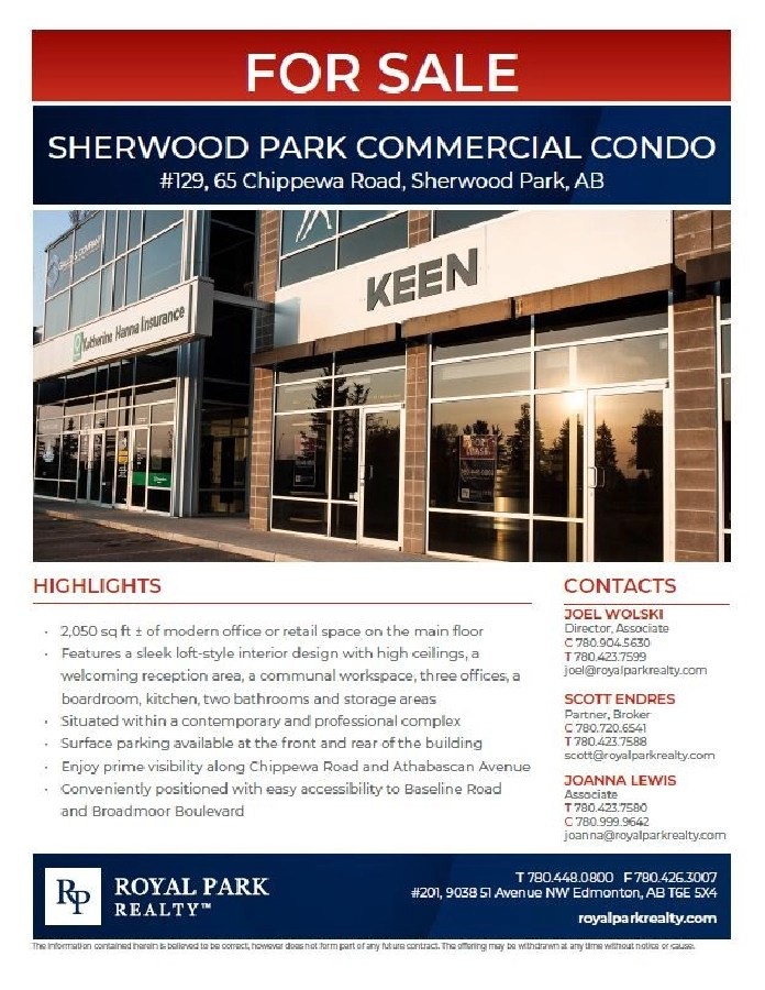 SHERWOOD PARK COMMERCIAL CONDO in Strathcona County,AB Commercial & Office Space for Rent