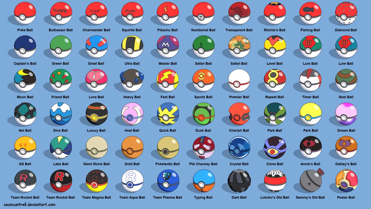 Pokemon Go PokeBall Regular, Great, Ultra & Master PokeBall