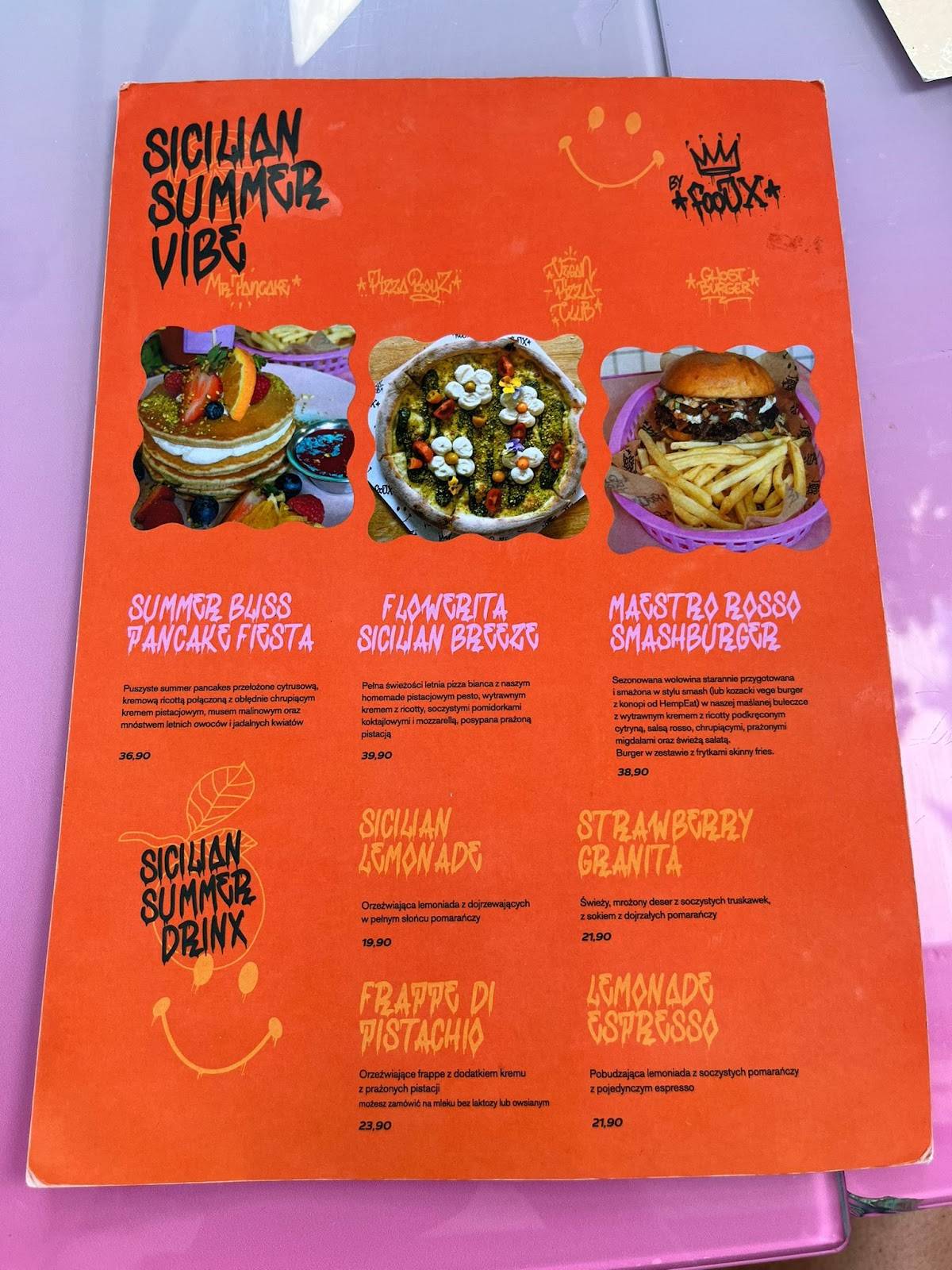 Menu at Mr Pancake. restaurant, Kraków