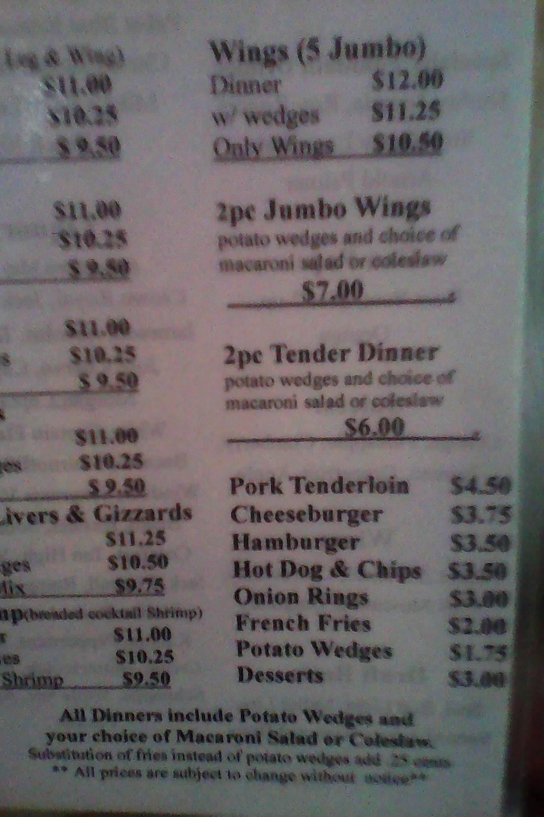 Menu at Alpine Inn pub & bar, Omaha