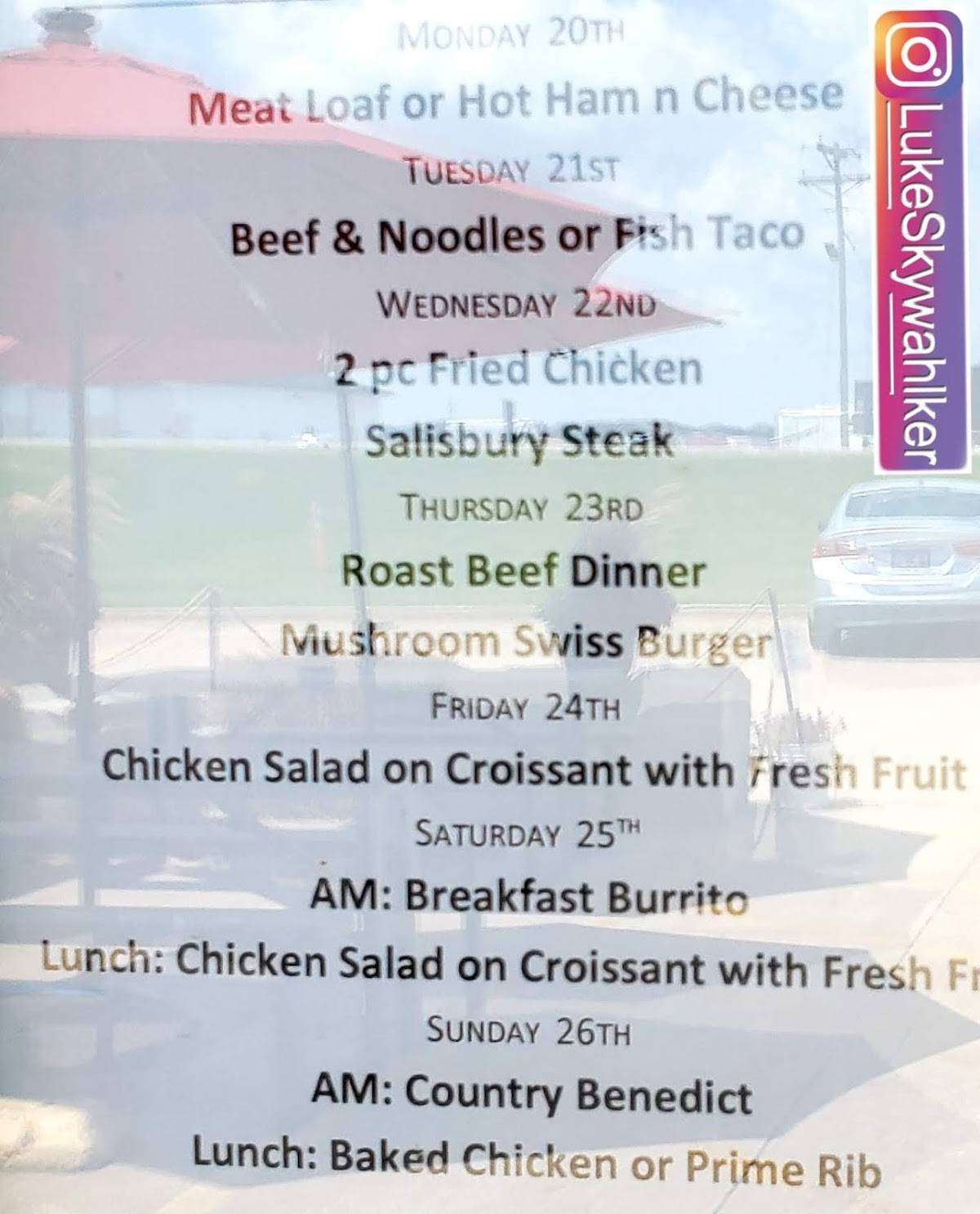 Menu at Busy Corner restaurant, Goodfield