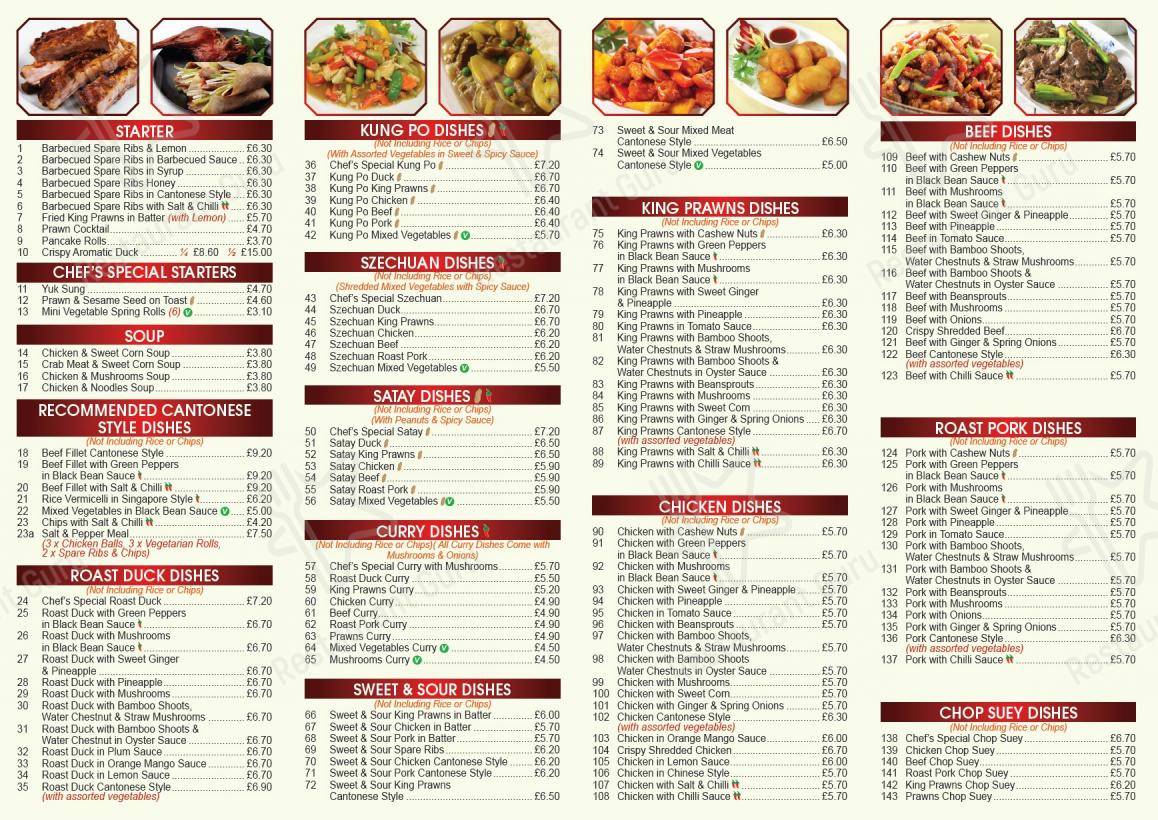 Menu at China Chef fast food, Earl Shilton, 14 Belle Vue Rd