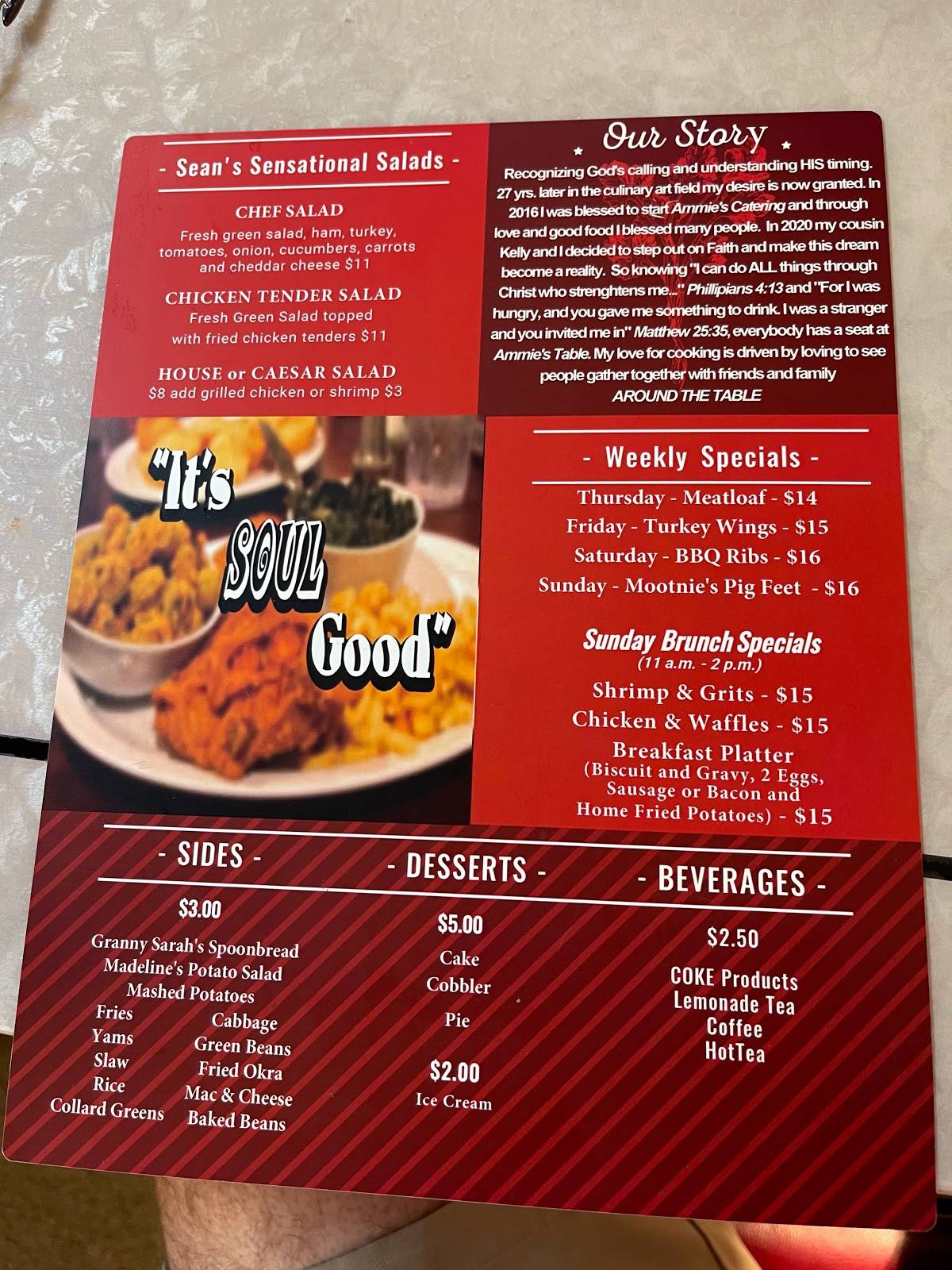 Menu at Around The Table restaurant, Ashland