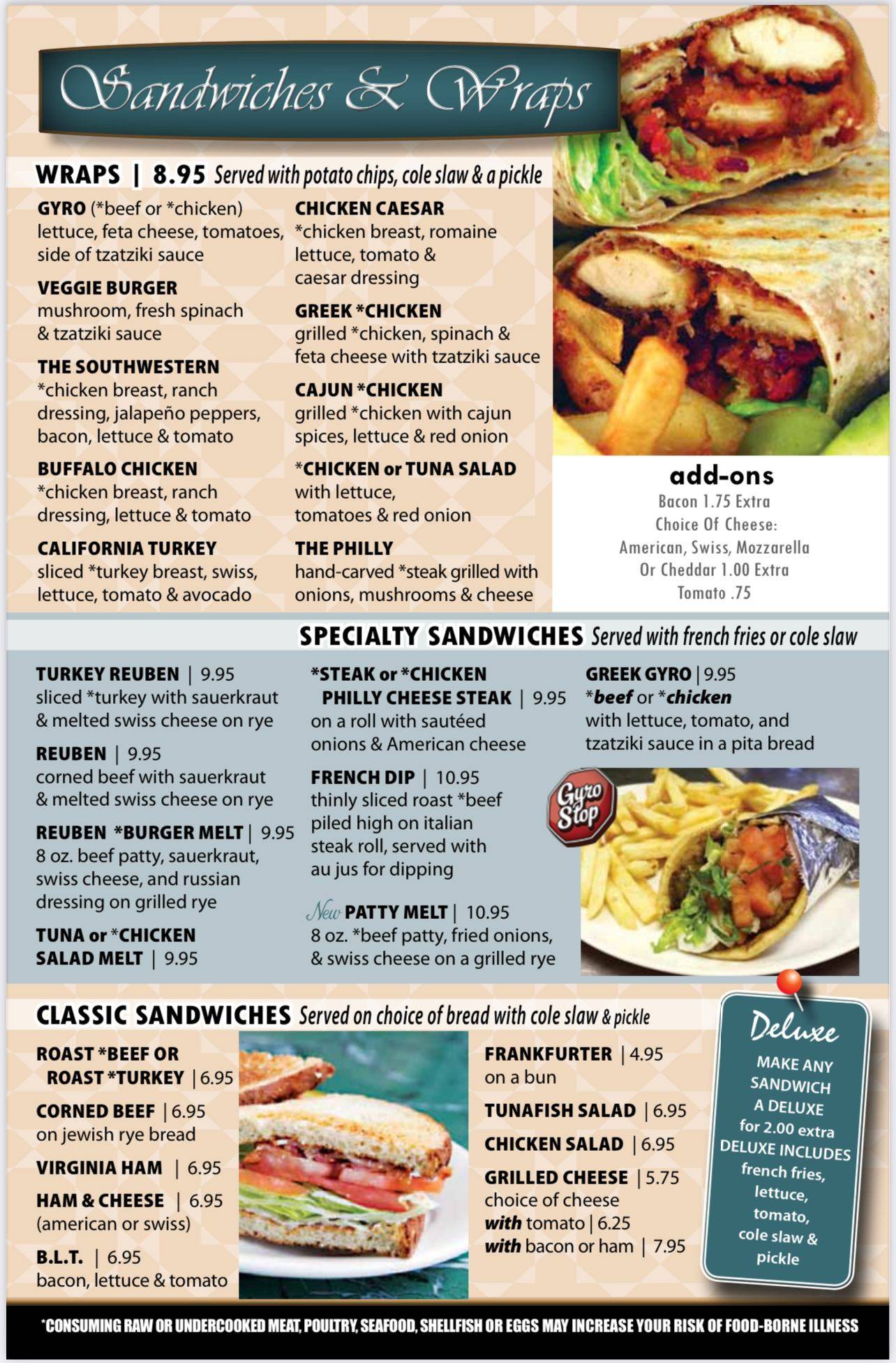 Menu at Ralph’s Corner Diner restaurant, Lansdale