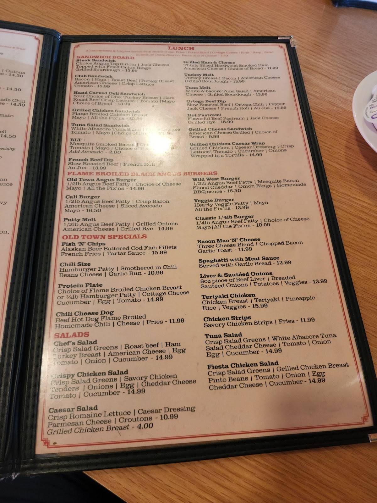 Menu at Swing Inn Cafe & BBQ, Temecula