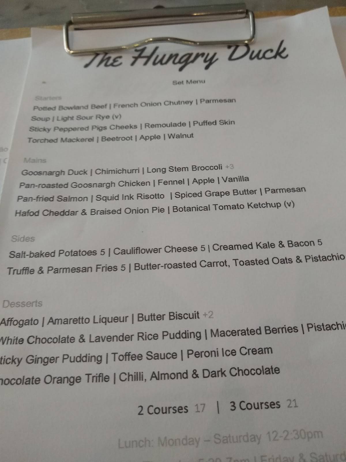 Menu at Colleen's Ramsbottom restaurant, Ramsbottom