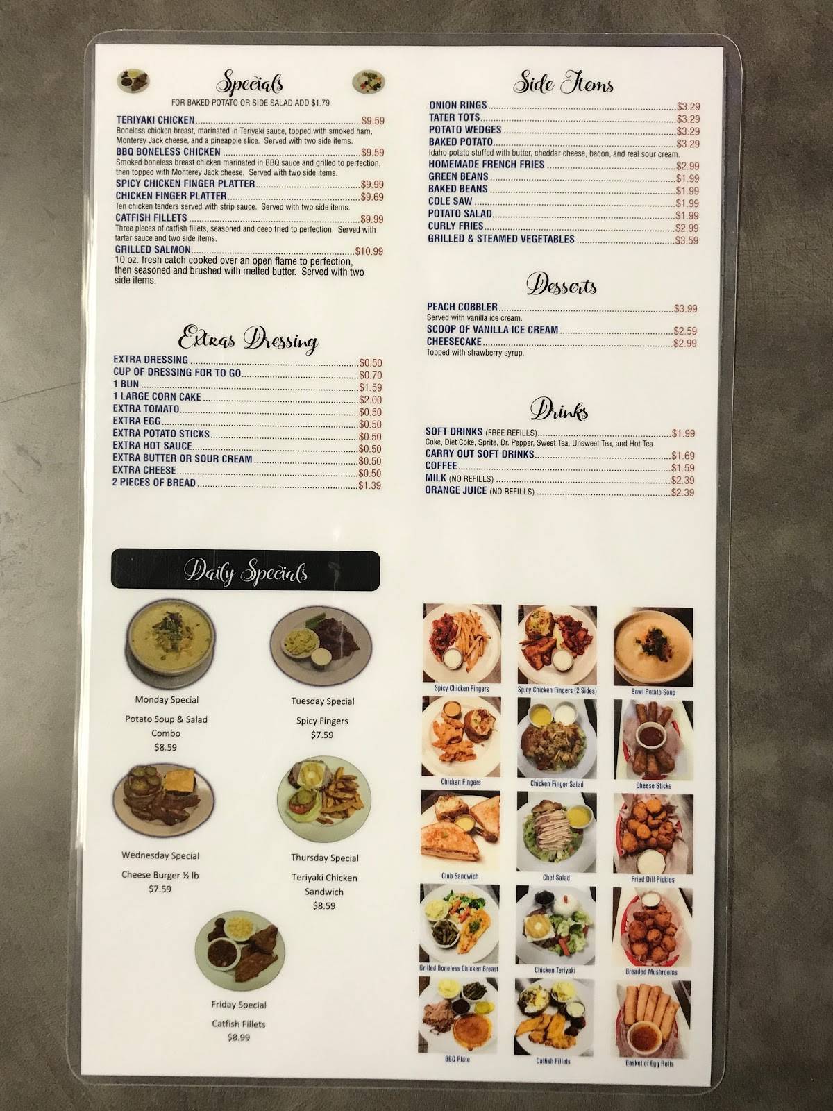 Menu at Lunch Box Cafe, Bowling Green