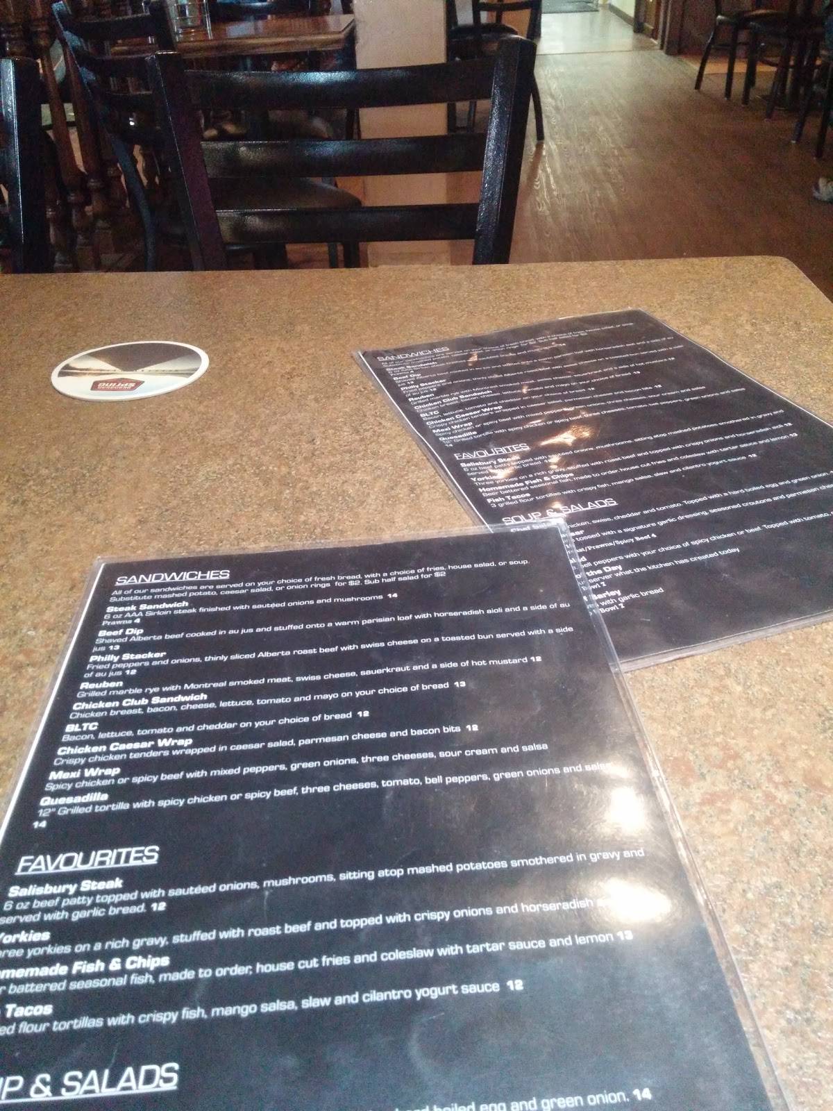 Menu at Packing House Pub, Kelowna
