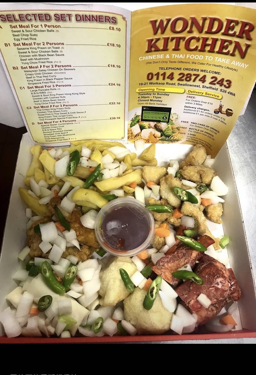 Menu at Wonder Kitchen fast food, Sheffield, 21 Worksop Rd