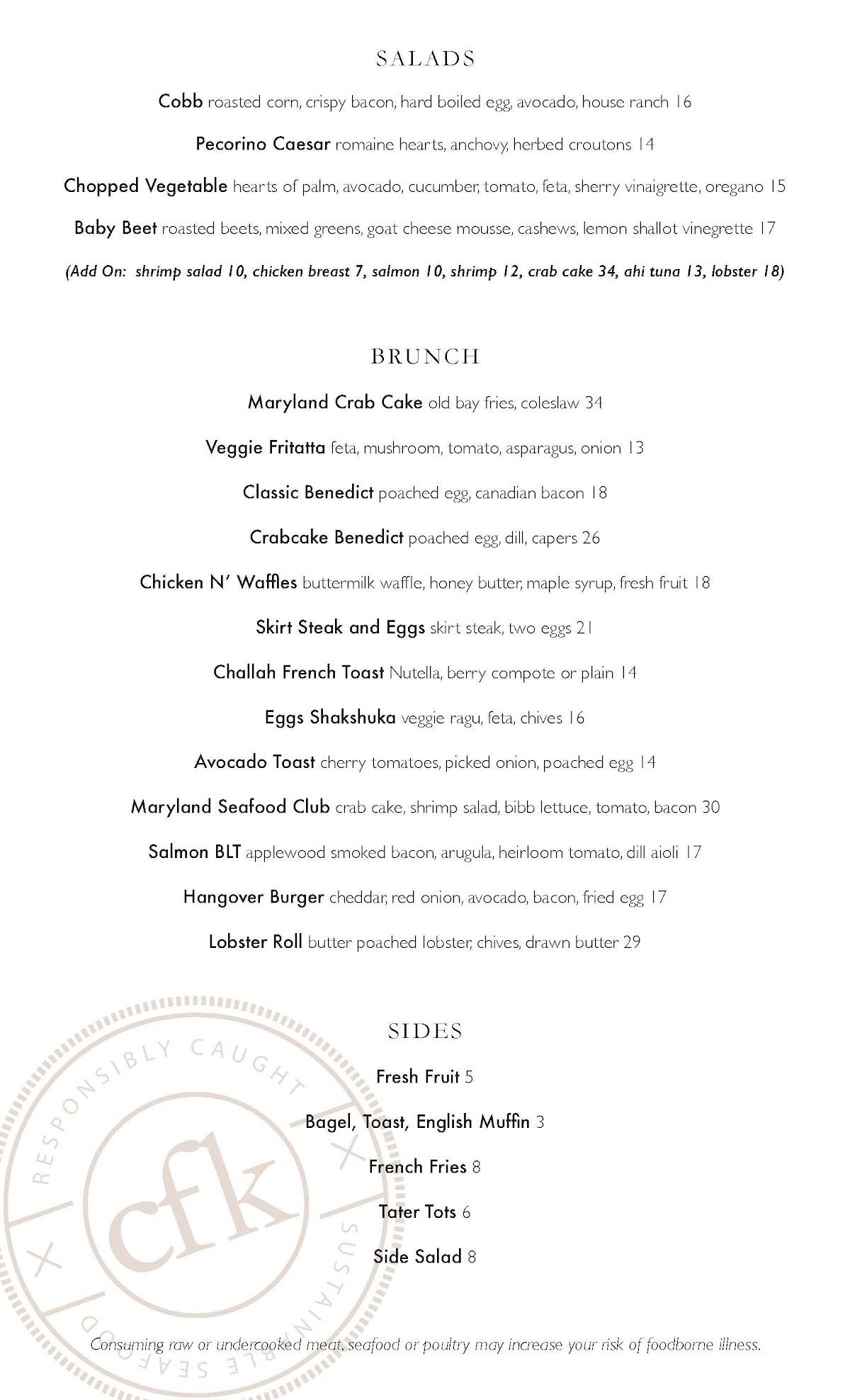 Menu at Copperfish Kitchen restaurant, Boca Raton
