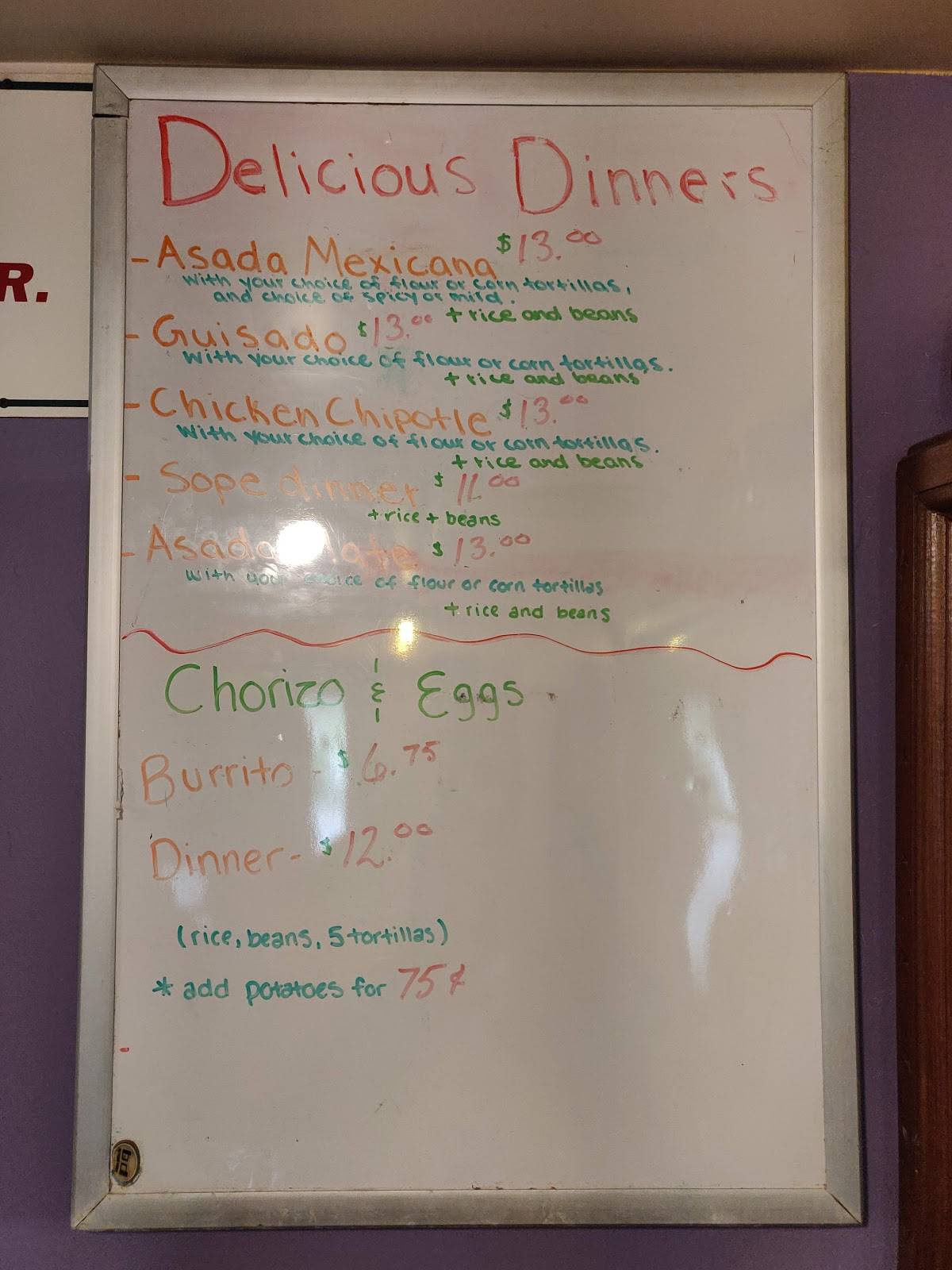 Menu at Tacos El Rey restaurant, Kenosha, Birch Rd