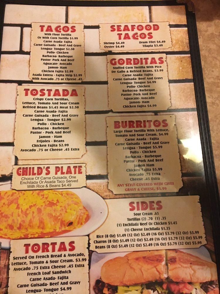 Menu at La Ribera restaurant, Corpus Christi, Ave