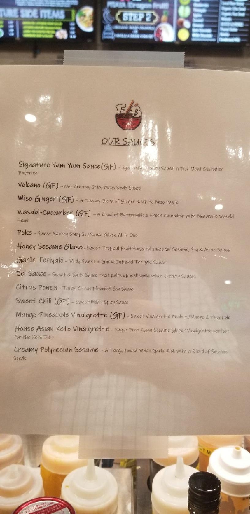 Menu at Fish Bowl Kitchen restaurant, Land O' Lakes, Aprile Dr