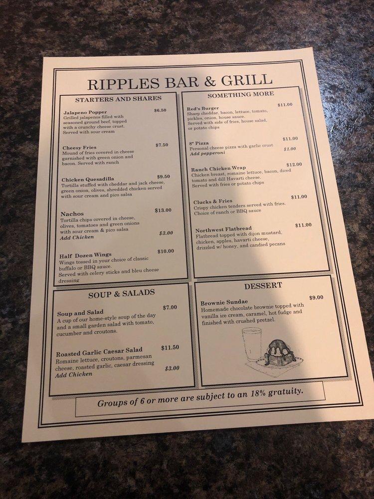 Menu at Ripples Riverside Bar And Grill, Richland