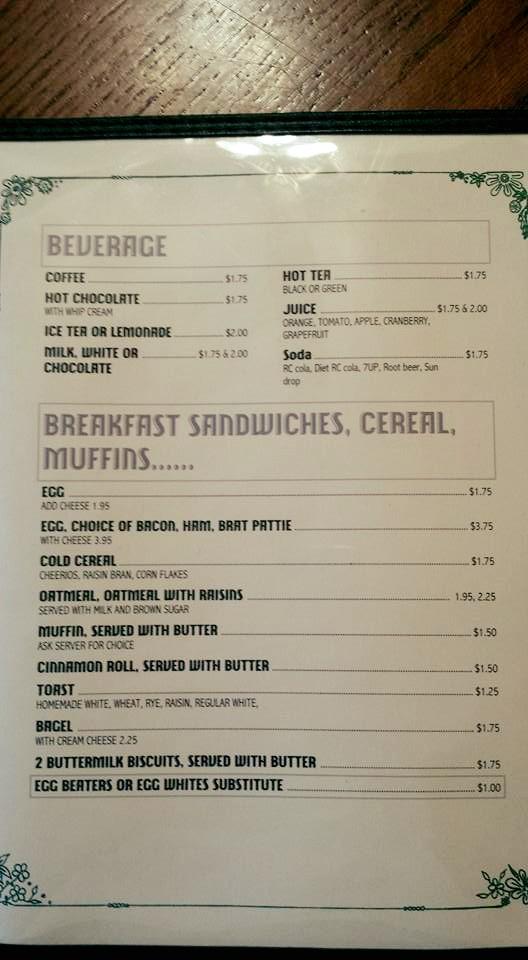 Menu at Rivers Edge Restaurant, Saukville