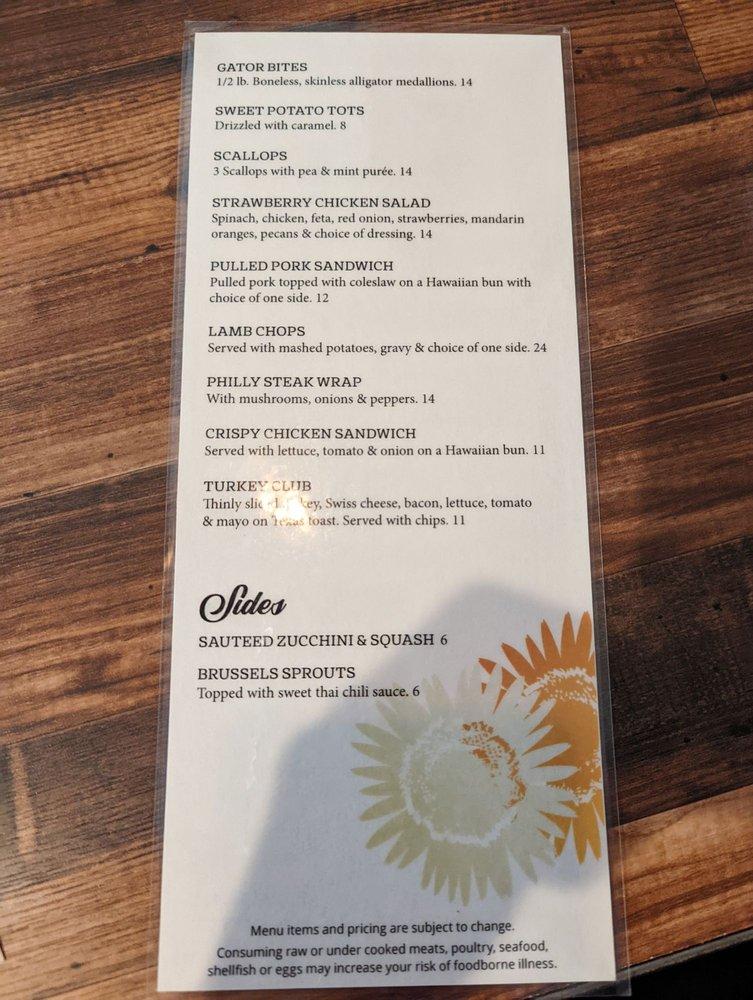 Menu at Rake's Place steakhouse, Zanesville