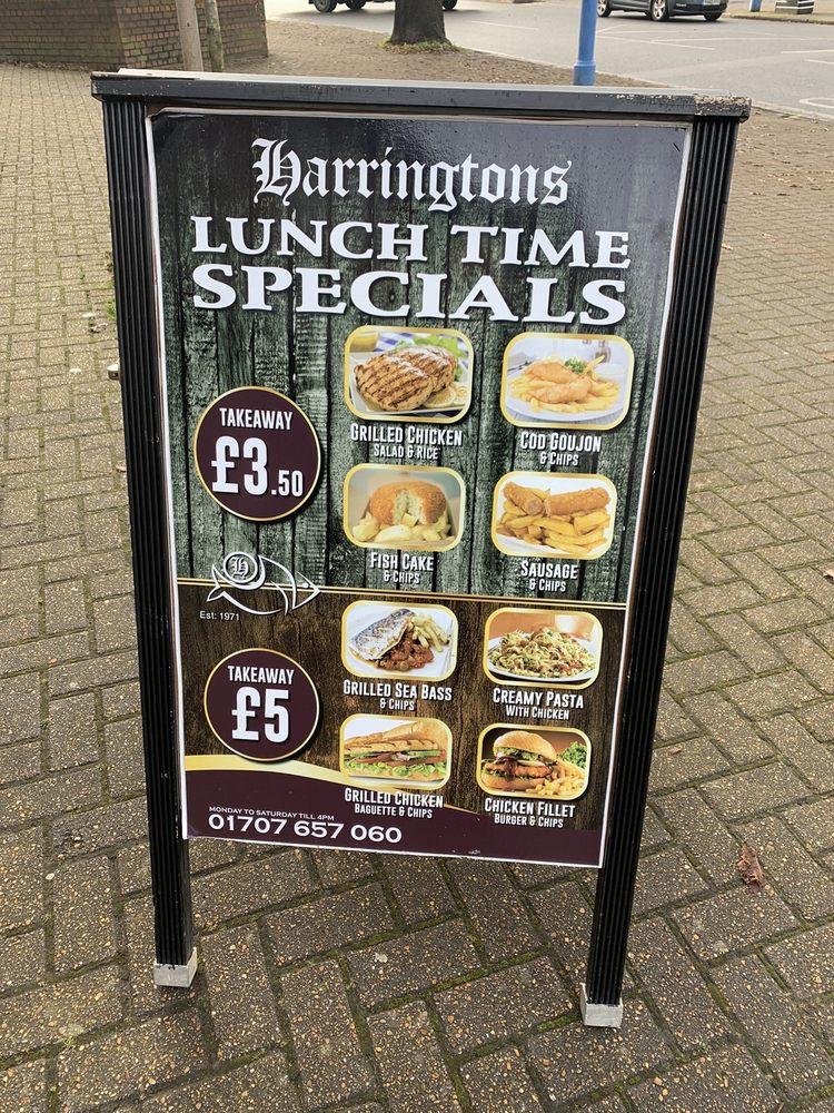 Menu at Harringtons Fish & Chips Restaurant, Potters Bar, 39 Darkes Ln