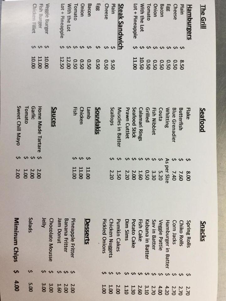 Menu at Jetty Rd Fish & Chips fast food, Clifton Springs