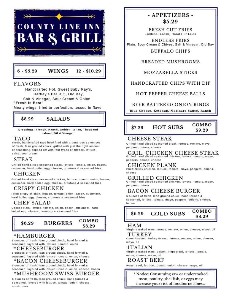 Menu at Water's Edge Restaurant & Tavern, Mount Union, 48 US22