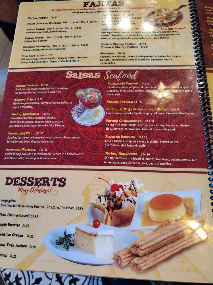 Menu at Salsas Mex Collins Rd restaurant, Jacksonville
