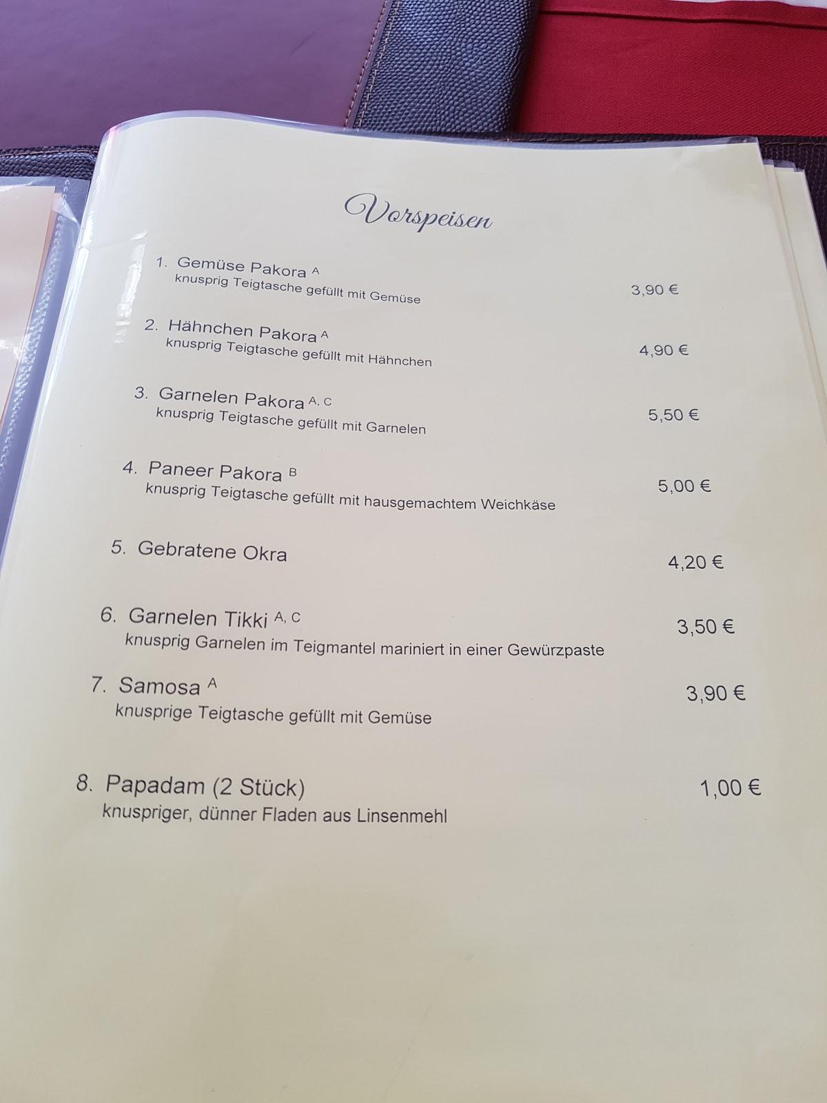 Speisekarte von Sitar Indisches Restaurant, Asbach