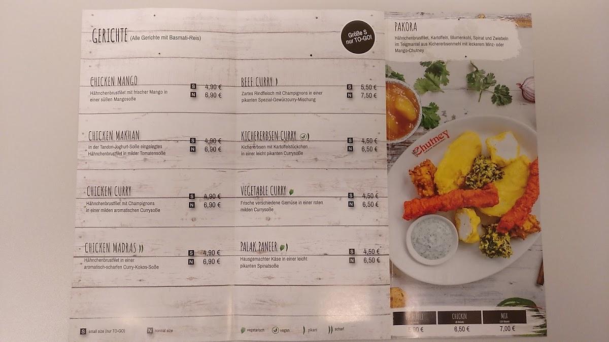 Speisekarte von Chutney Indian Food restaurant, Bielefeld