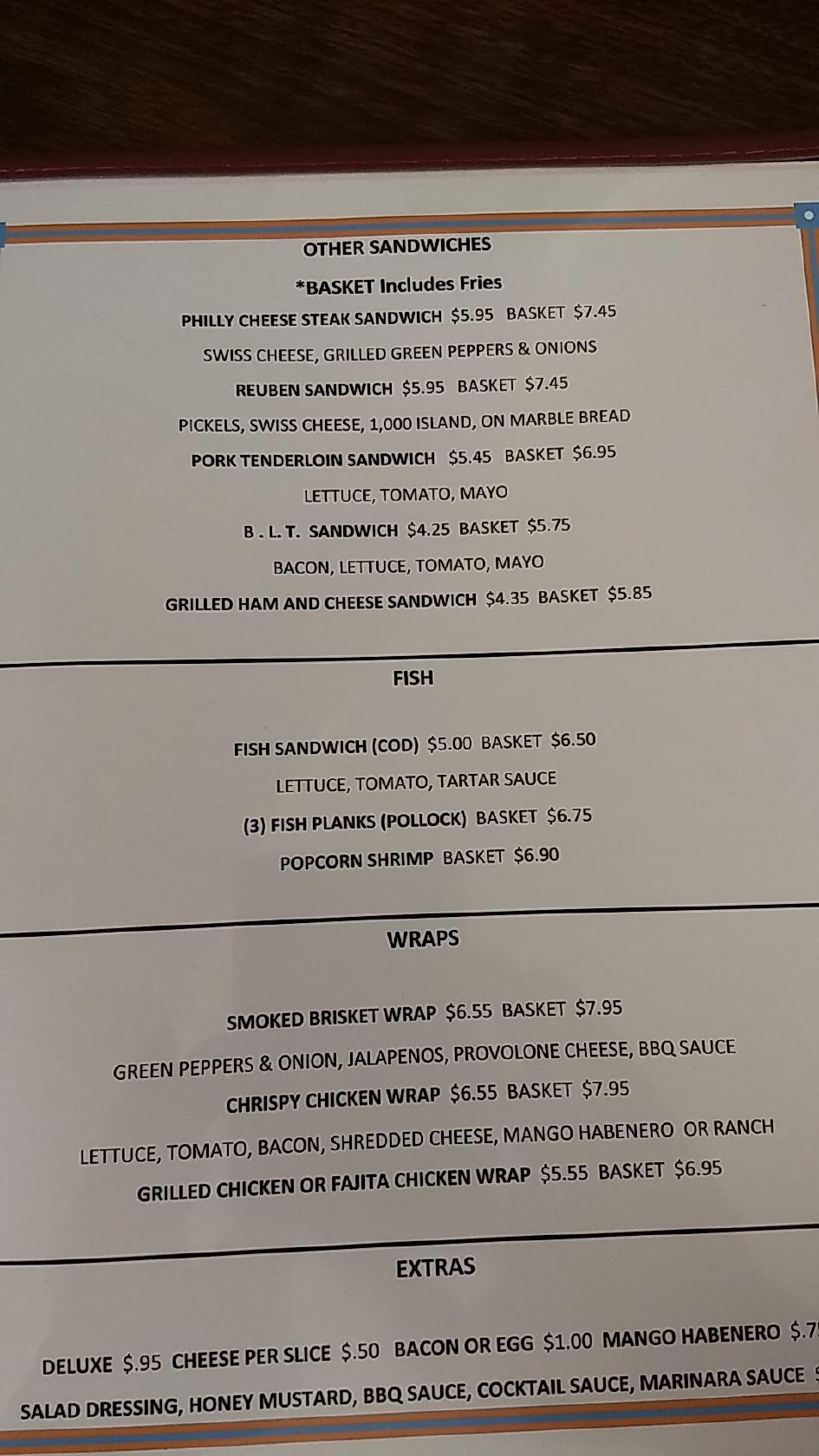 Menu at Ritz Café cafe, Sargent