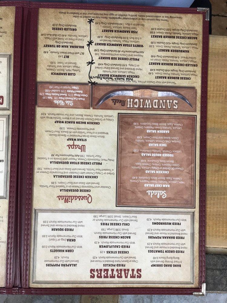 Menu at Raezack's Grill & Deli steakhouse, Helenwood