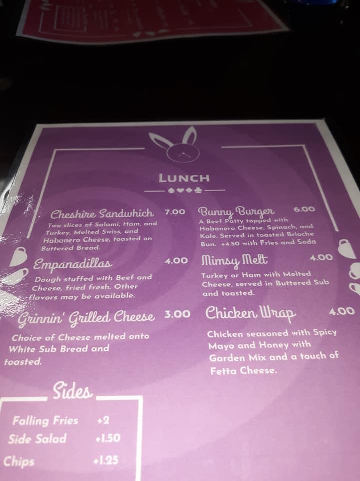 Menu at White Rabbit Café cafe, Princeton