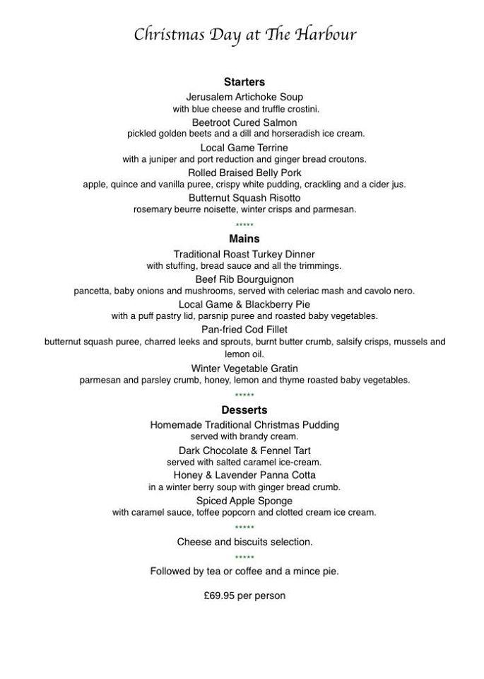 Menu at Harbour Inn pub & bar, Seaton