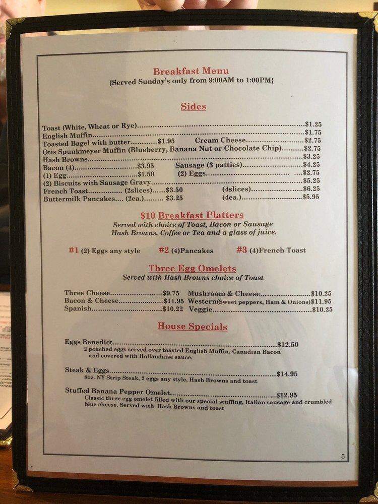 Menu at Orange Tree Inn pub & bar, Niagara Falls