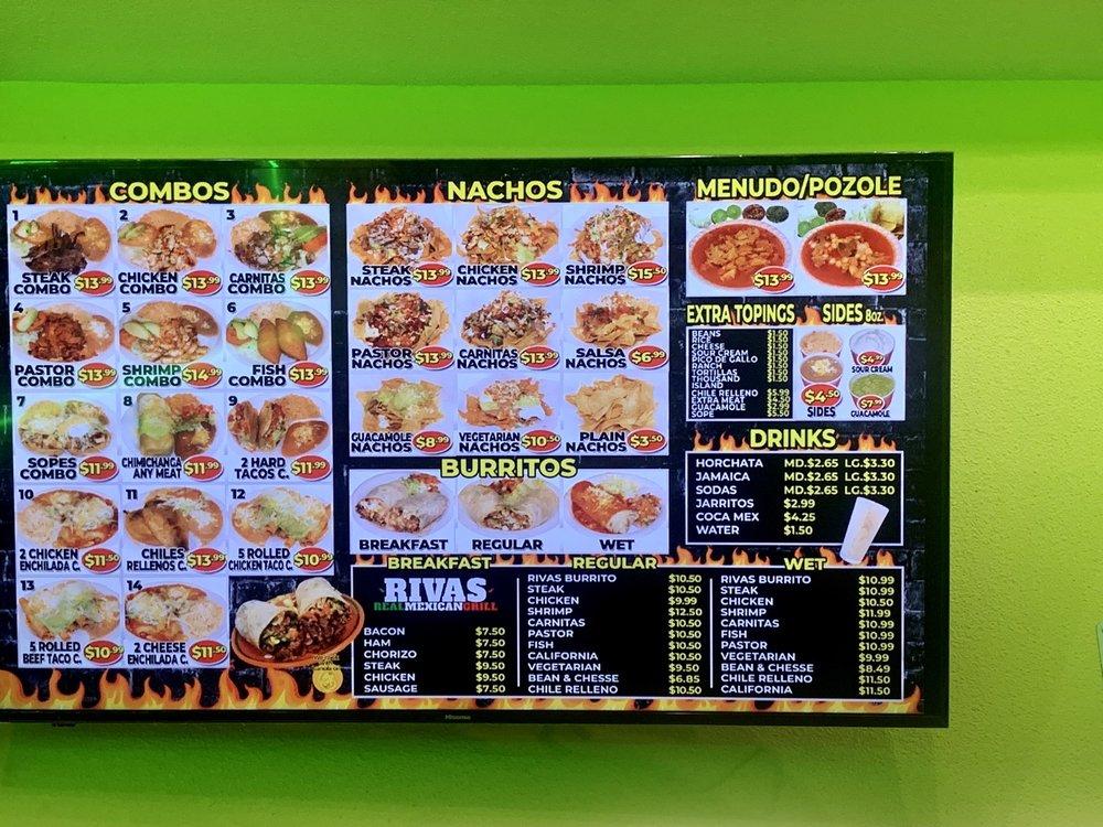 Menu at RIVAS MEXICAN GRILL 9 restaurant, Carson City