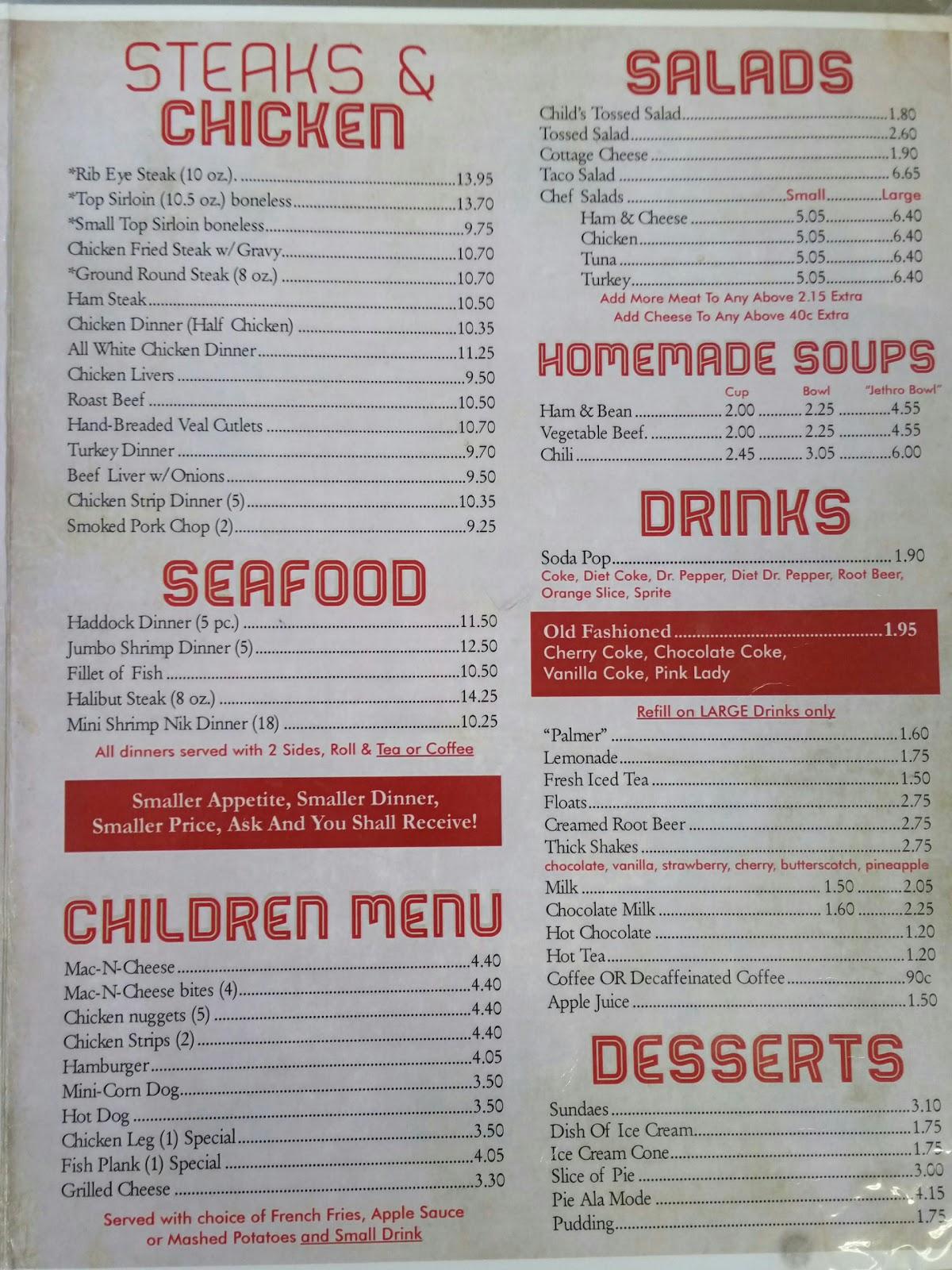 Menu at Merricks Ranch House restaurant, North Platte