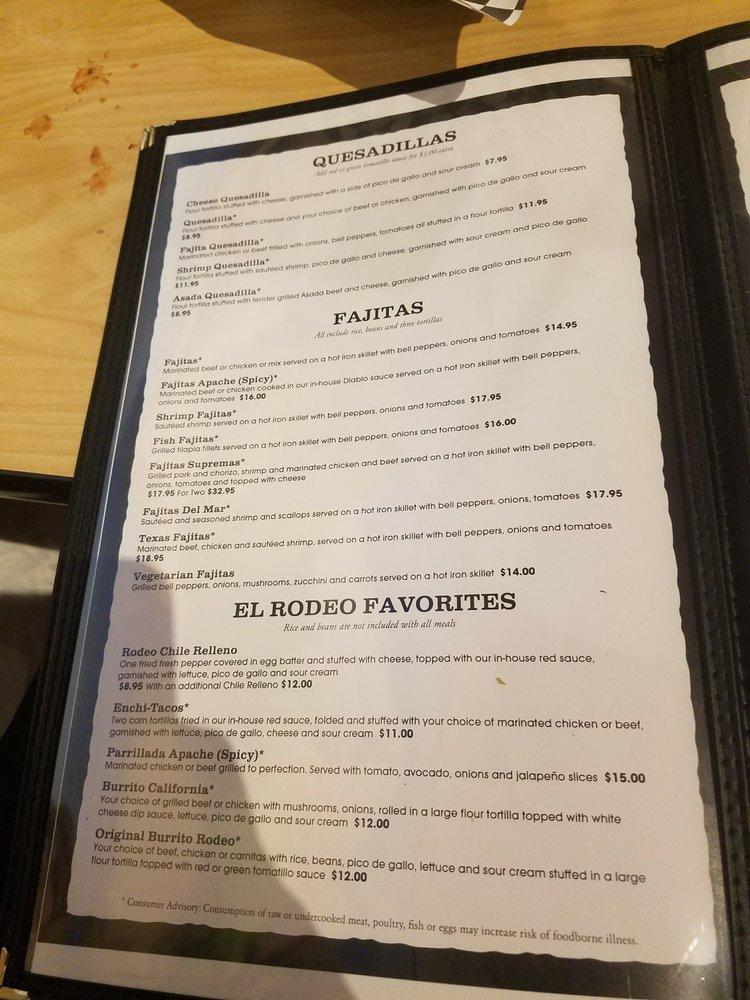 Menu at El Rodeo Steak House steakhouse, Klamath Falls