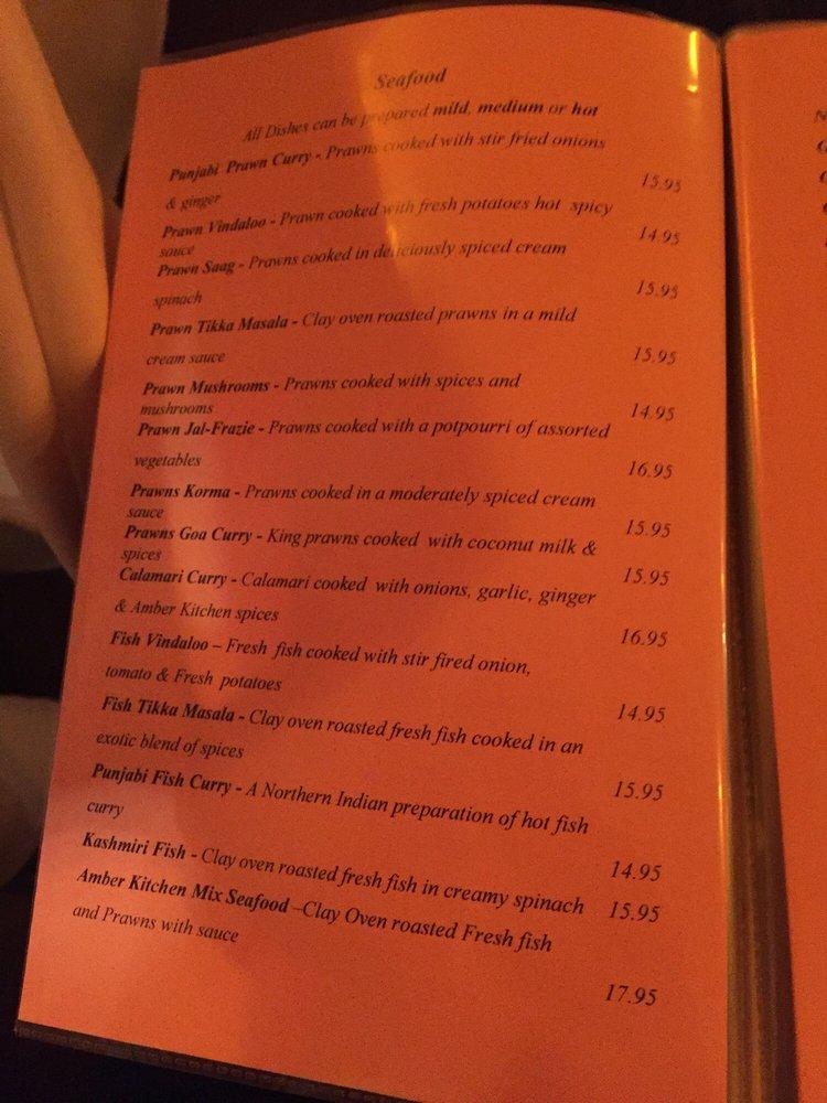 Menu at Amber Kitchen restaurant, San Rafael