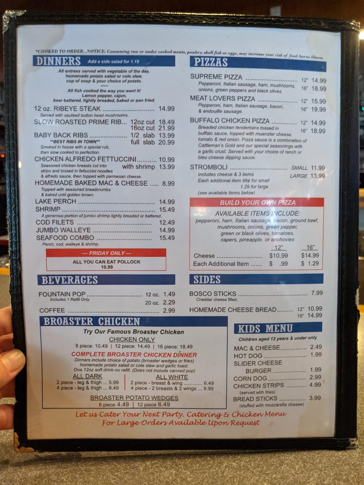 Carta del pub y bar Shotmakers, Harrisville