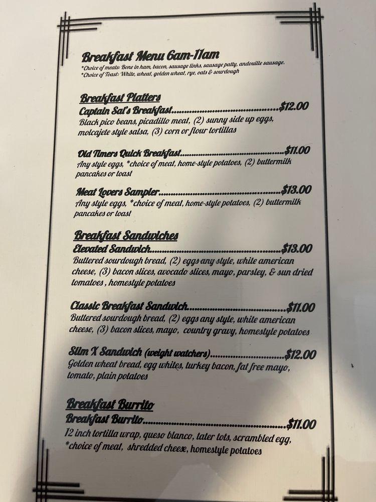 Menu at Chef X restaurant, Green Cove Springs